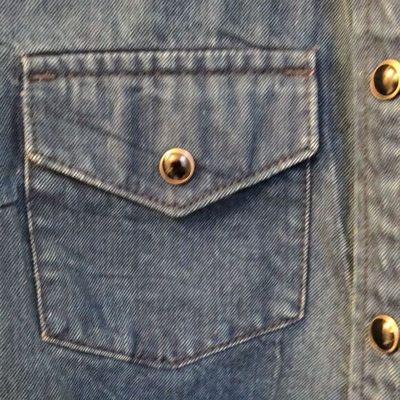 Gap 1969 100% Cotton Distressed Denim Shirt Sz XS - Picture 5 of 7
